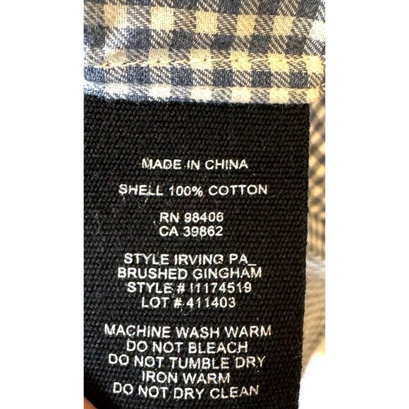 Theory Men's‎ Button Down Shirt XL Blue Gingham 100% Cotton Long Sleeve Collared - Picture 10 of 12